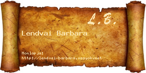 Lendvai Barbara névjegykártya